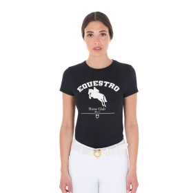Equestro T-shirt donna Jumping Horse Club in cotone