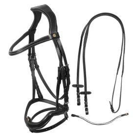 Equestro Testiera anatomica con nasalina curva in cuoio