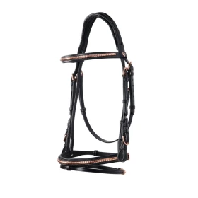 Equestro Testiera inglese Clincher Oro Rosa in cuoio