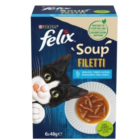 Felix Soup Filetti Selezione Deliziose Merluzzo/Tonno/Plat 6 x 48g - Purina