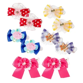 Fiocchi per cani con fiore e clip - 2 pezzi