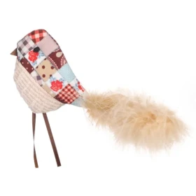 Flamingo Uccello Vinta con Piuma 18 cm - Gioco per Gatti