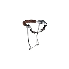 Hackamore Pool's in acciaio inox - aste lunghe, nasalina in cuoio