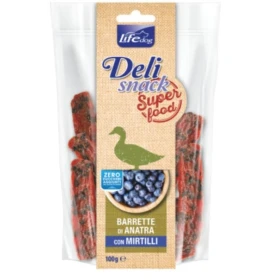 Lifepet Lifedog Superfood Barrette Anatra/Mirtilli 100 g