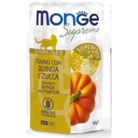 Monge Cat Supreme Buste Gatti Sterilizzati Tonno, Quinoa e Zucca - 24 x 80 g