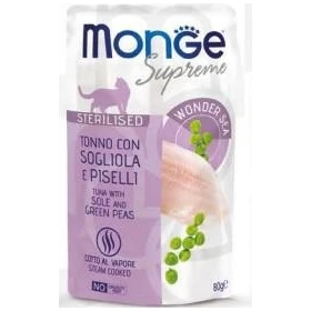 Monge Cat Supreme Buste Steril Tonno/Sogliola/Piselli 24 x 80 g