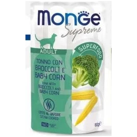 Monge Cat Supreme Buste Tonno, Broccoli e Coriandolo 24 x 80 g