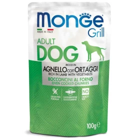 Monge Dog Grill Buste Agnello e Verdure 24 x 100 g