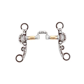 Morso correctional Pool's in ferro nero con rulli in rame e aste lavorate - 12,5 cm