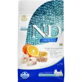 Farmina N&D Ocean Mini Merluzzo, Farro, Avena & Arancia - 800g/2,5kg/7kg