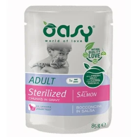Oasy Cat Bocconi Sterilized Salmone Buste 12 x Gr 85