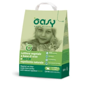 Oasy Lettiera Vegetale per Gatti Orzo e Neem 6 Lt