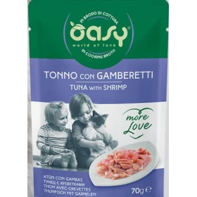 Oasy More Love Cat Buste Tonno/Gamberetti 24 x 70g