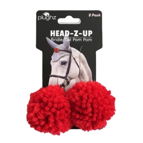 Plughz Pom Pom decorativi per Briglia e Coda (set 2) - Rosso - Unica Rosso