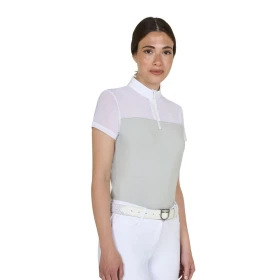 Polo donna da allenamento Equestro in mesh - slim fit