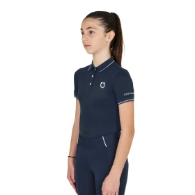 Polo junior slim fit Equestro in tessuto tecnico