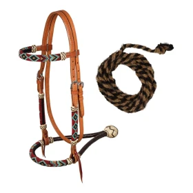 Pool's Bosal set con perline bordeaux e redini mecate in crine
