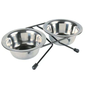 Portaciotole per cani Trixie con 2 ciotole inox
