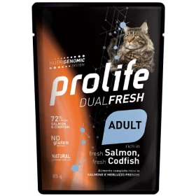 Prolife Cat UM Dual Buste Salmone/Merluzzo 12 x 85g