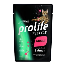 PROLIFE Cat UM Life Buste Salmone 12 x Gr 85 - Mangime Umido di Qualità