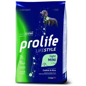 Prolife Dog Lifestyle Mini Light Merluzzo/Riso Kg 7 - Mangime Secco