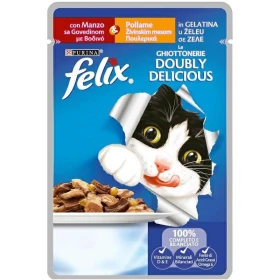 Purina Felix Doubly Delicious Manzo e Pollame in Gelatina 26 x 85 g