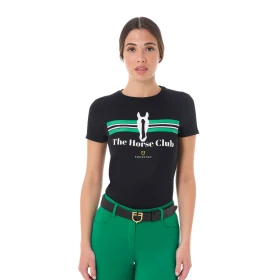 T-shirt donna Stripe Horse Club in cotone - Equestro