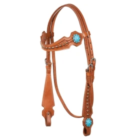Testiera briglia Western con perline blu - Pool's