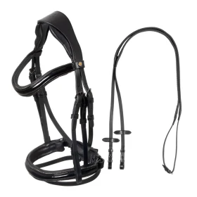Testiera inglese con brillantini Equestro in cuoio lucido