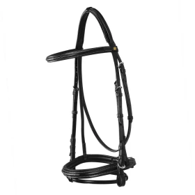 Testiera inglese Deco in cuoio con ricami - Equestro