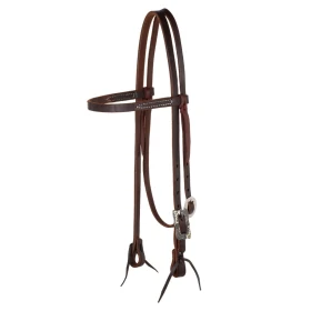 Testiera Western Browband con Fibbie Acciaio Nero - Berlin Custom Leather - Unica Marrone