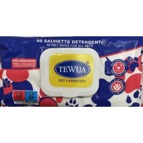 TEWUA Salviettine Clorexidina 40 Pz - Igiene per Cani