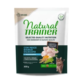 Trainer Nat Sel Quality Cat Healthy Grain Ster Pesce Bianco 300g