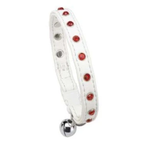 Collare per gatto con strass Joy Feplast bianco C12/31