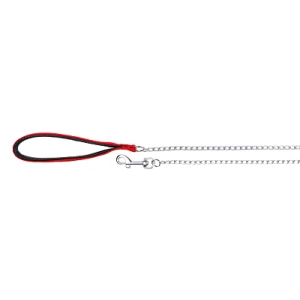 Guinzaglio con catena Trixie, manico nylon rosso
