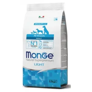Monge Superpremium Light All Breeds Adult per Cani - Salmone e Riso