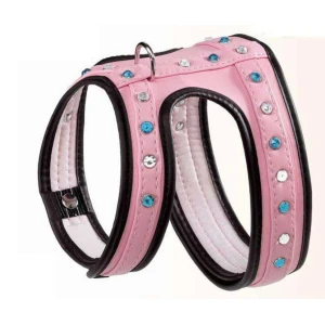 Pettorina eco pelle Joy Ferplast rosa M con decorazioni