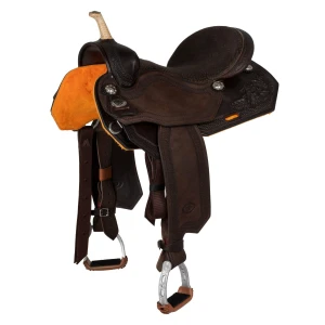 Westwood Sella Western Barrel Marrone Scuro Flower - Bordo Basket