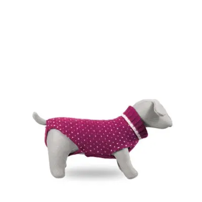 Maglioncino a Collo Alto Victoria per Cani - Magenta