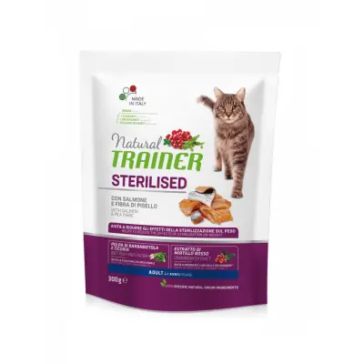 Natural Trainer gatto Adulto Sterilizzato al Salmone