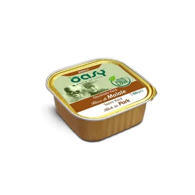 Oasy Delizioso Paté - Cane Adulto - Ricco di Maiale - 150 gr