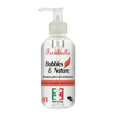 Shampoo Pelo Corto Brillantante per cani - 250 ml - Bubbles & Nature - Ferribiella