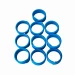 Anelli per polli a spirale in PVC blu da 16 mm
