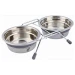 Ciotole in acciaio inox Trixie con supporto cromato antirumore