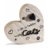 Decorazione in legno a cuore Cats con scritta Life is better with Cats