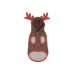 Felpa renna di Natale per cani marrone effetto Teddy con cappuccio e corna rosse