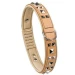 Collare in pelle per cani Ferplast Giotto Luxor beige con applicazioni metalliche