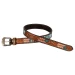 Pool's Cintura Western Unisex in Cuoio con Perline e Incisioni a Piume