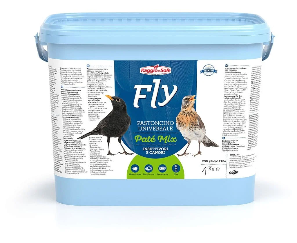 Patè Mix Pastoncino Universale uccelli insettivori - 4 kg - Fly Raggio di Sole