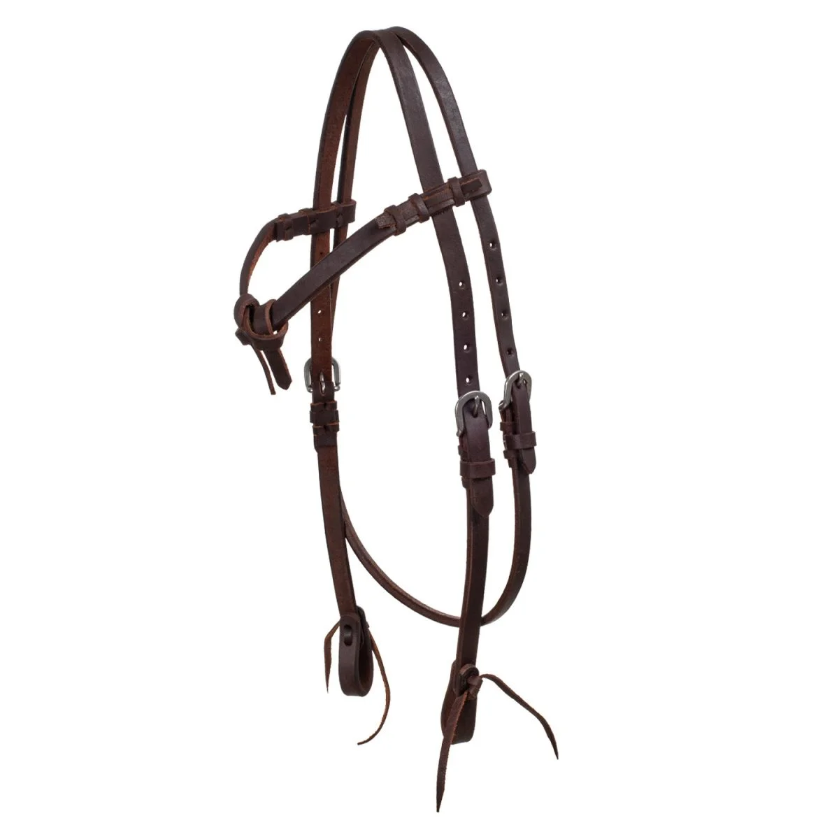 Lakota Briglia Western con Nodo sul Frontalino - Cuoio Marrone - Unica Oliato
